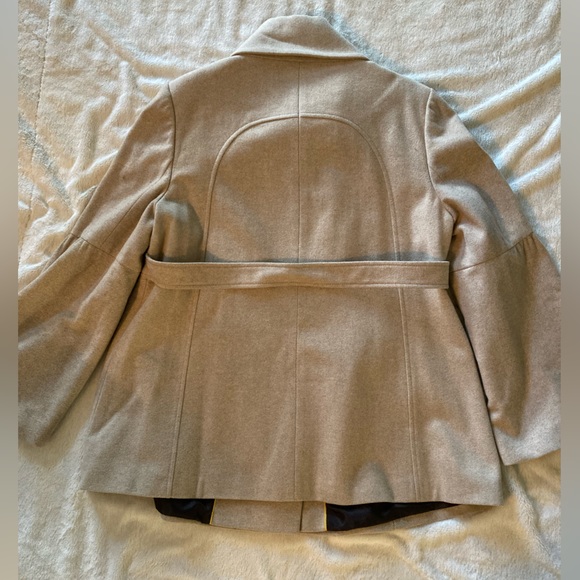 Ann Taylor Loft Beige Crowl Neck Winter Jacket with Buttons - Picture 7 of 11